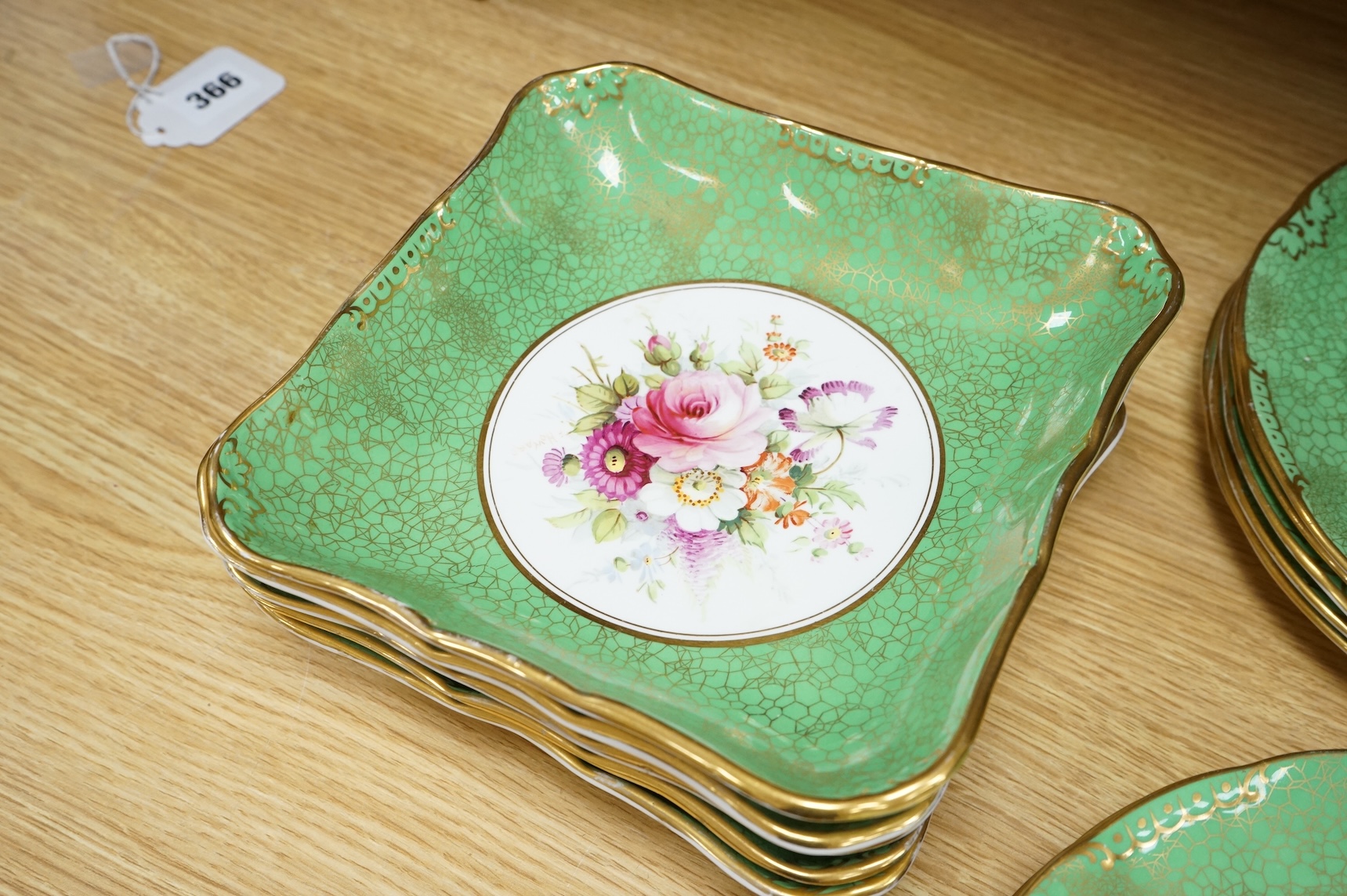 A Hammersley dessert service, for Lawleys, signed Colclough, plates 22.5 diameter (16)